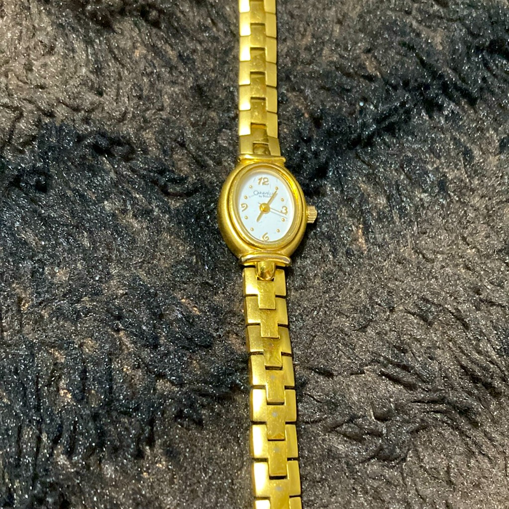 Bulova By Caravelle Small Oval Gold Bracelet Watch